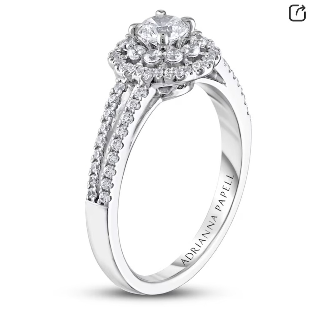 5/8 cttw Adrianna Papell Diamond Engagement Wedding set 14K White Gold size 7 - Picture 8 of 9